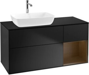 V&B Waschtischunterschrank Finion mit Wandbeleuchtung, Blau Lackiert, Breite: 120 cm, Höhe: 50,1 cm, Tiefe: 50,1 cm - Bild 1