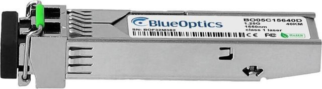 BlueOptics SFP Transceiver ET4202-EX BO05C15640D, LC-Duplex, 1000BASE-EX, Singlemode Fiber, 1550nm, 40KM, DDM, Farbe: Silber - Bild 1
