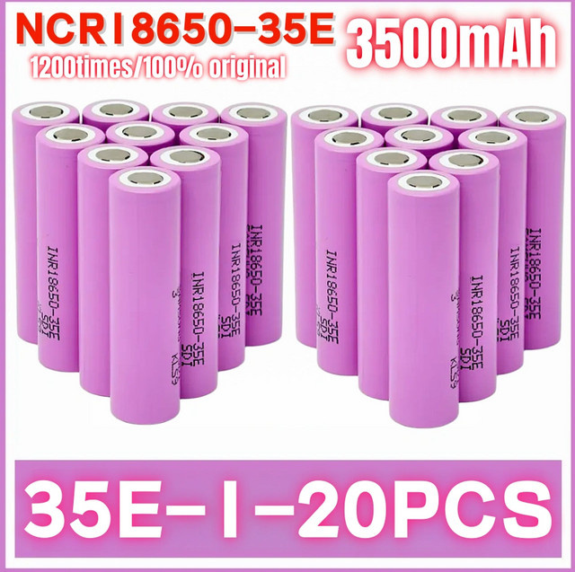NDNNAS 35e Lithium-Ionen 18650 Akku, 3,7V, 3500mAh, wiederaufladbare Batterie für Elektrowerkzeuge und Fahrzeuge - Bild 1