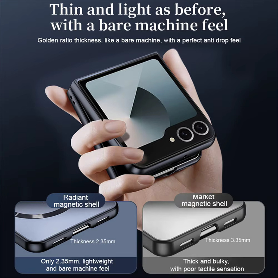 Vyimc MagSafe Magnetische Handyhülle mit mattem Frosted-Finish für Samsung Galaxy Z Flip 7 FE, Z Flip 6, Z Flip 5, Z Flip 4 und Z Flip 3 in Blau oder Schwarz - Bild 4