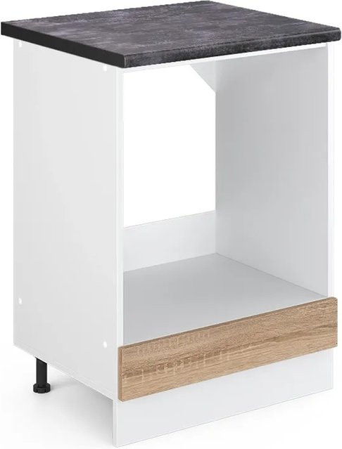 Vicco R-Line Herdbauschrank Sonoma Weiß Anthrazit B: 60 cm, T: 60 cm, H: 81,6 cm - Bild 1