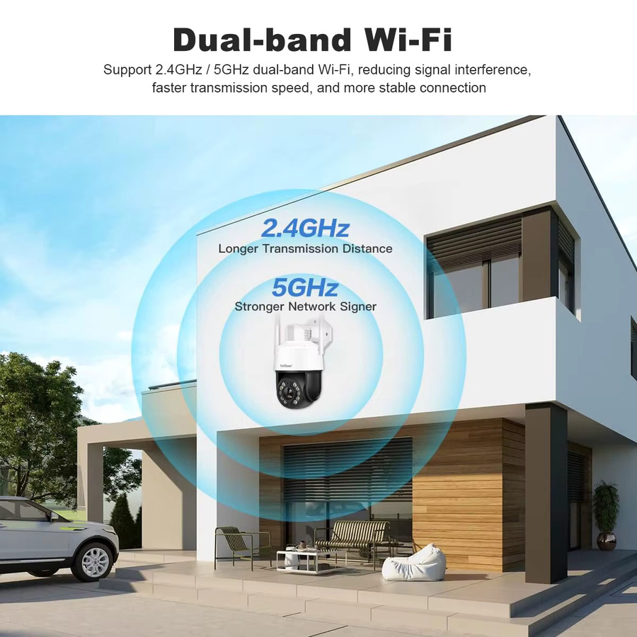 Srihome SH041 Outdoor IP Kamera mit 5,0 MP QHD Auflösung, 20X Zoom, 5G und Wifi, IP66 wasserdicht, Farbe: Weiß - Bild 5