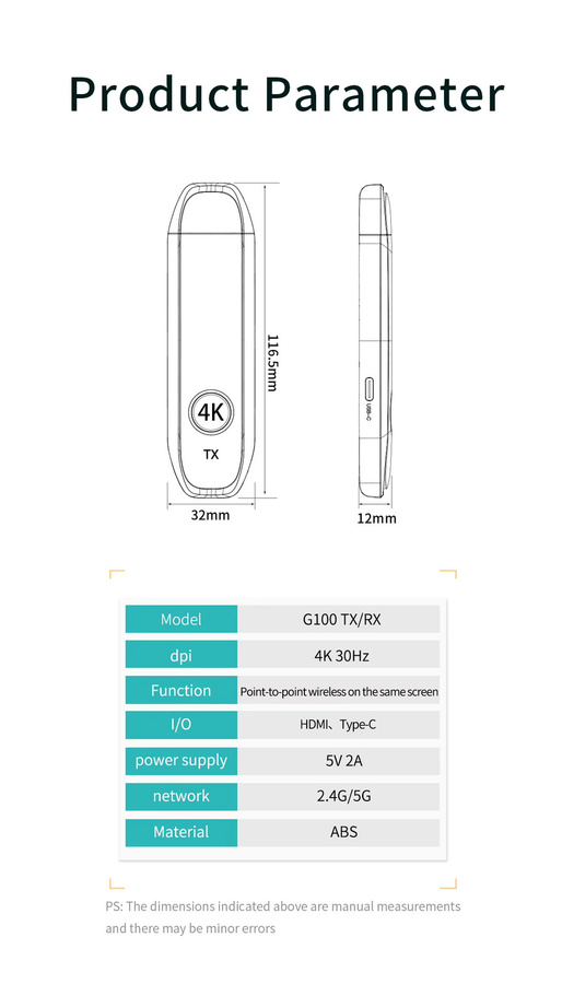 SHOYEE Drahtloser HDMI-Sender und -Empfänger mit 4K UHD Unterstützung für Gaming und Heimkino - Bild 2