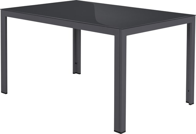 LIVARNO Alu-Gartentisch Houston Toronto in Grau mit Sicherheitsglas, B/T/H: 140 x 92 x 74 cm - Bild 1