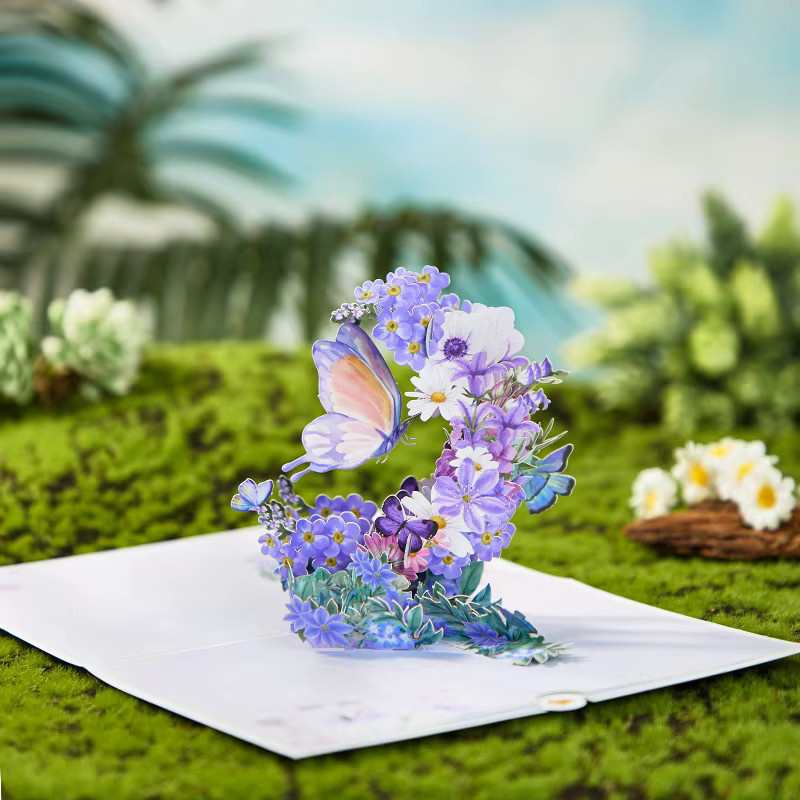 Opjoys Schmetterlings-Gänseblümchen Pop-Up-Karte in Multicolour aus Papier - Bild 2
