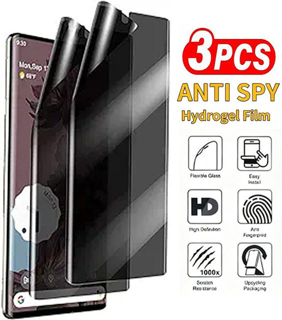 2er-Pack Privatsphäre Hydrogel Displayschutz für Google Pixel 3a bis 10 Pro XL 5G Anti-Spy Schutzfolie in Transparent - Bild 1