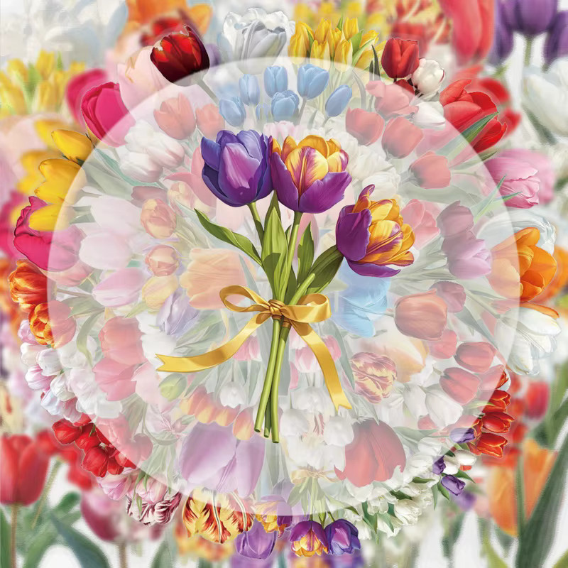 50 Tulpen-Doodle-Aufkleber in Multicolour für Wasserflaschen, Laptops und Skateboards - Bild 1