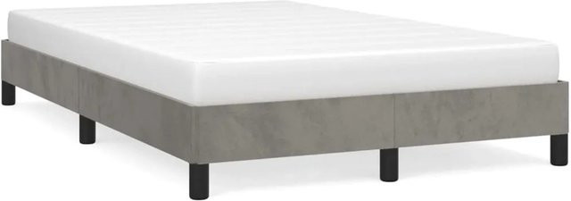 vidaXL Bettgestell aus Samt in Grau, B/T/H: 120 x 200 x 203 cm - Bild 1
