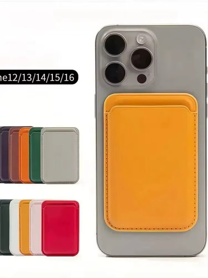Magnetische Leder Handyhülle mit Kartenfach und Kreditkartenhalter für Männer und Frauen in Grün - Bild 3