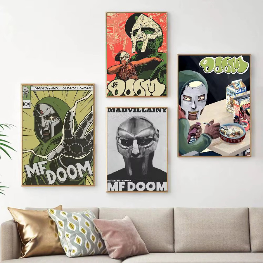 MF D-DOOM Musik-Pop-Album Vintage Poster in Whitepaper-Druck als dekoratives Kunstwerk für deine Raumgestaltung, Mehrfarbig - Bild 2