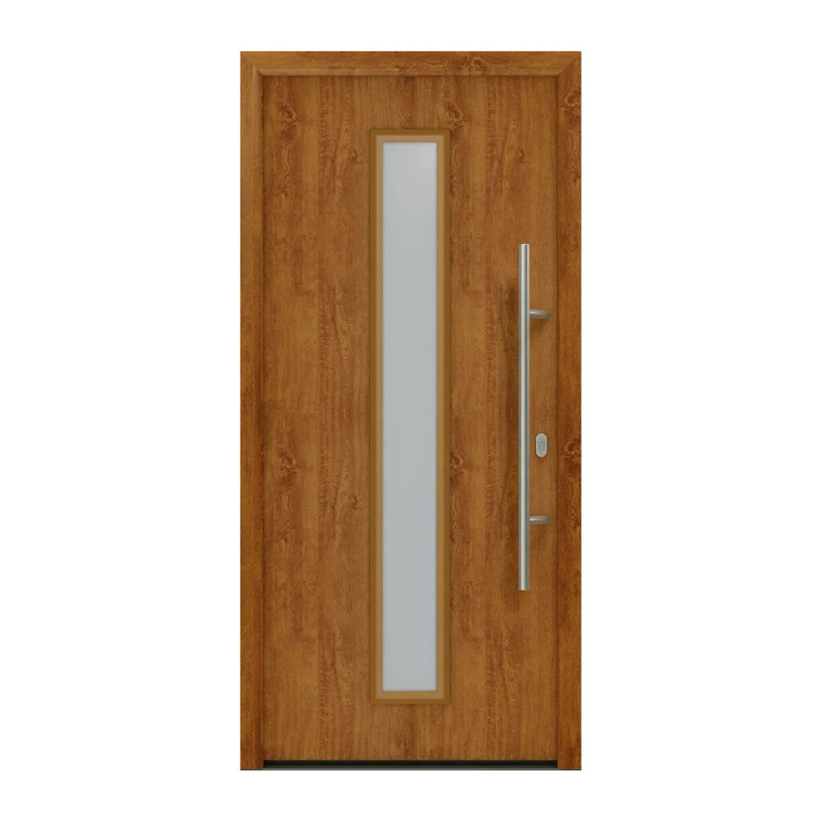 EcoStar Haustür Isopro IP 020S in Golden Oak, Farbe: Braun, mit Glaseinsatz, B/H: 110 x 210 cm, DIN Rechtsausführung - Bild 2