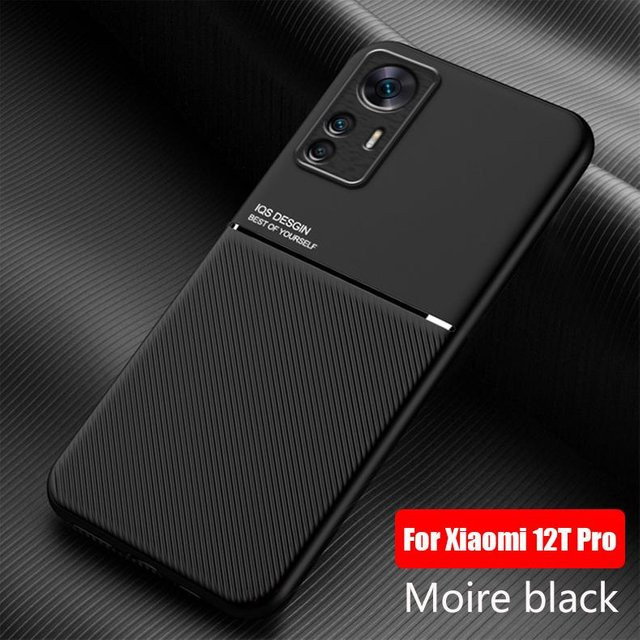 Magnetische weiche Stoffhülle für Xiaomi 12T, 12T Pro und Redmi K50 Ultra in Schwarz - Bild 1