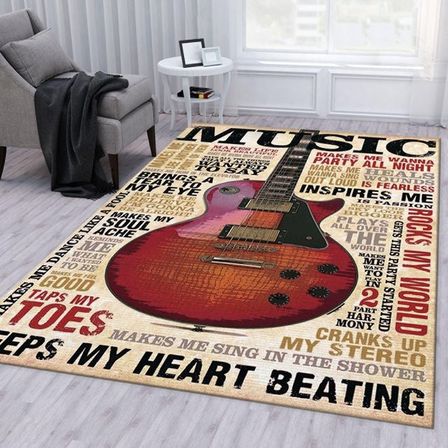 Fender Gitarren Teppich als rutschfeste Bodenmatte für Wohnzimmer und Schlafzimmer - Bild 1
