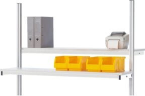 Rau Etagenbord aus Stahl in RAL7035 Grau, B: 200 cm, T: 31 cm, H: 7,5 cm - Bild 1