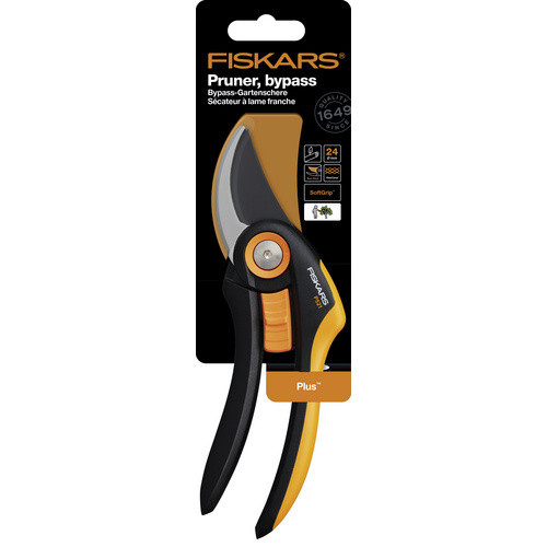 Fiskars Bypass-Gartenschere Plus P521 in Schwarz-Orange mit Stahlklingen und gepolsterten Griffen - Bild 3