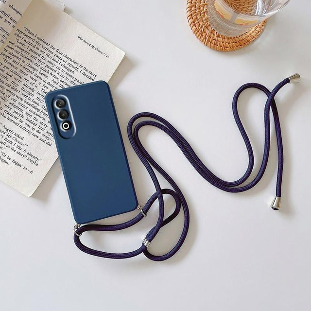 OnePlus Nord 5 Crossbody Handyhülle mit Halskette Lanyard aus weichem Silikon TPU in Blau für Nord CE5 und ACE5 Ultra mit Kameraschutz - Bild 1