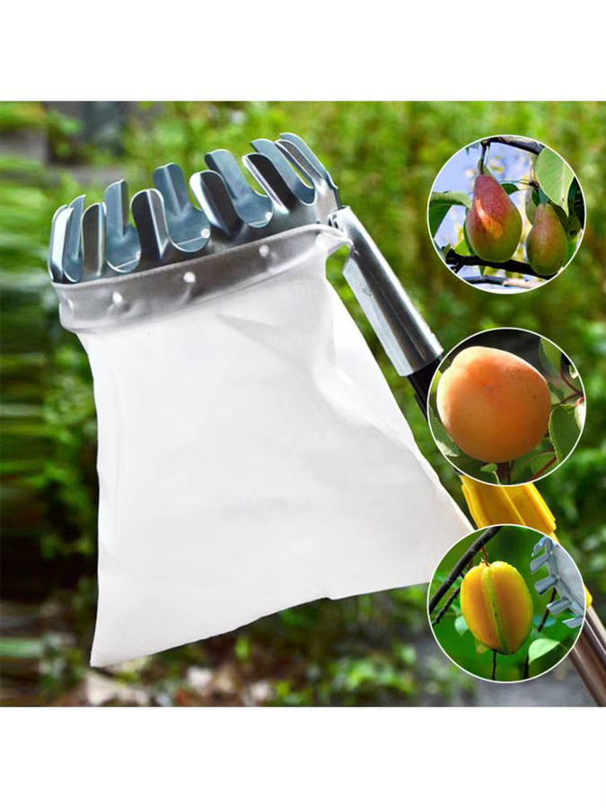 Ergonomischer Obstpflücker von alloet in Weiß, tragbar und abnehmbar für die Gartenarbeit - Bild 4