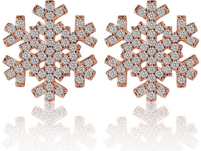 YIRAN Jewelry Ohrringe, Kupfer, Roségold, Zirkonia, Damen - Bild 1