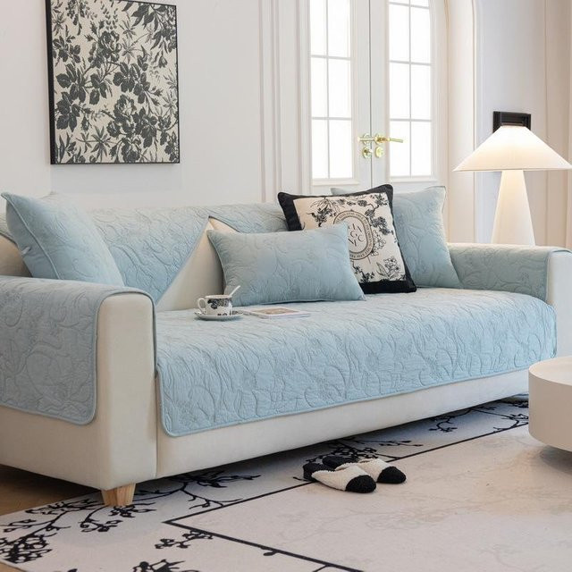 Super Six Sofa-Kissen aus reiner Baumwolle, quadratisch, einfarbig, B/B/H: 70 x 70 x 70 cm - Bild 1