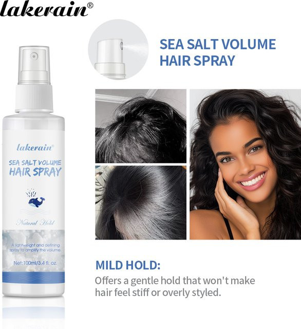 Lakerain Meersalz-Haarspray Trockenshampoo, 100 ml, Unisex - Bild 1