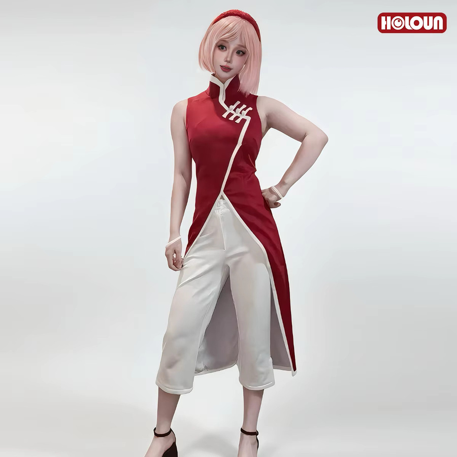 HOLOUN Naruto Haruno Sakura Cosplay Kostüm, Top Hosen, Plüsch / Textil - Bild 2