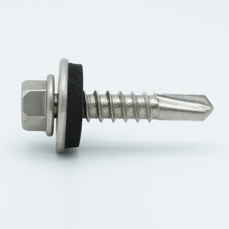 Edelstahlschrauben Friedrich von Lien AG mit Sechskant Kopf für Tiefsicke auf Stahlunterkonstruktion, Farbe: Silber, 100 Stück, Durchmesser: 5,5 mm, Länge: 38 mm - Bild 1