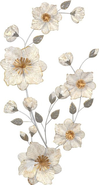 Wanddekoration Larissa von Möbel Direkt Online in Creme mit Blüten und Blättern aus Metall - Bild 1