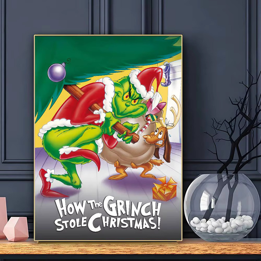 Selbstklebendes Grinch Filmposter als wasserfeste Wandkunst in Mehrfarben, Breite: 21,0 cm, Höhe: 30,0 cm - Bild 2