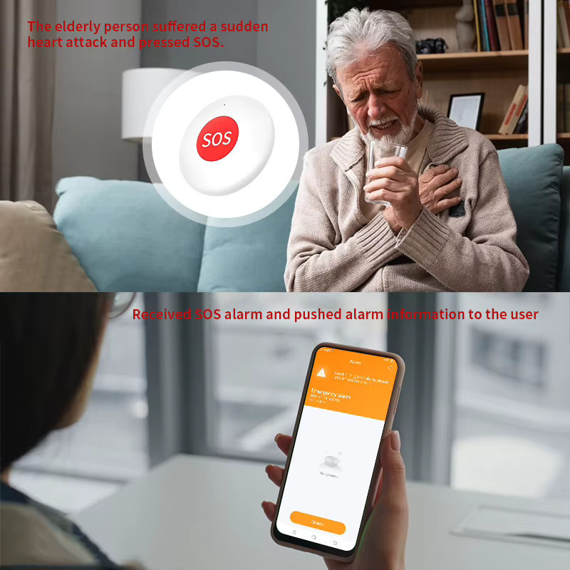Tuya Zigbee SOS-Notruftaste in Weiß mit App-Steuerung für Notfallhilfe und Sicherheit von Senioren und Kindern - Bild 3