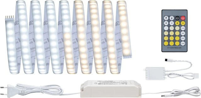 Paulmann LED-Strip Tunable MaxLED 1000 Basisset IP44 Weiß mit Fernbedienung und Netzteil - Bild 1