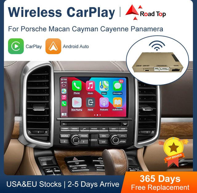Road Top Kabelloses CarPlay und Android Auto Interface für Porsche Macan Cayman Cayenne Panamera PCM 3.1 mit Mirror Link und AirPlay - Bild 1