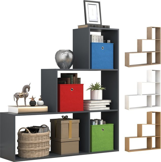 VCM Dubila M Holz Treppenregal als Standregal und Raumteiler, B/T/H: 58,9 x 29,0 x 123,0 cm - Bild 1