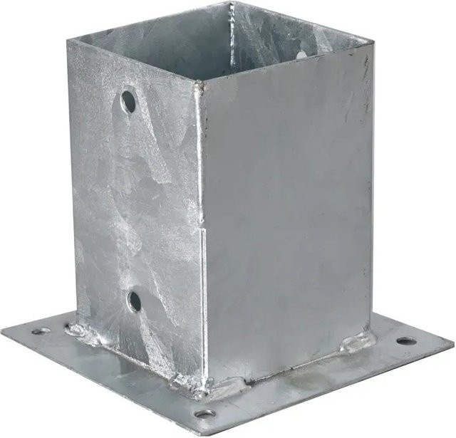 Andrewex Bodenhülse für Pfosten aus verzinktem Stahl, Silber, Höhe: 15 cm - Bild 1