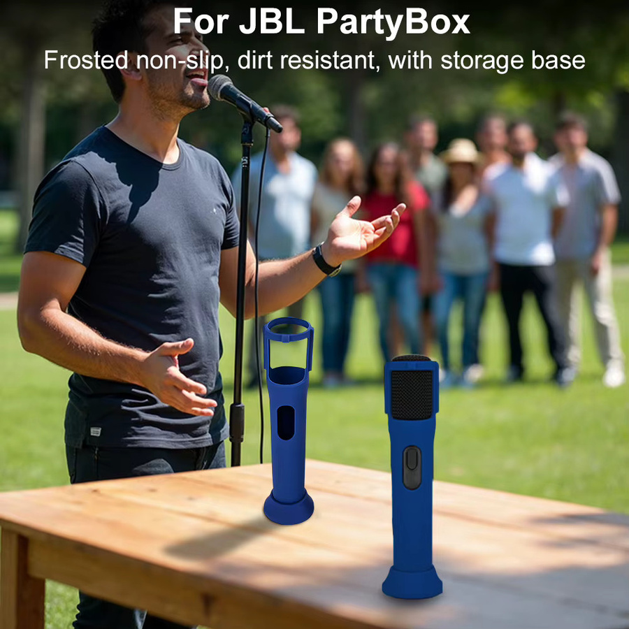 Silikon-Schutzhülle für JBL PartyBox Mikrofon, rutschfeste Anti-Roll-Hülle in Grün - Bild 3