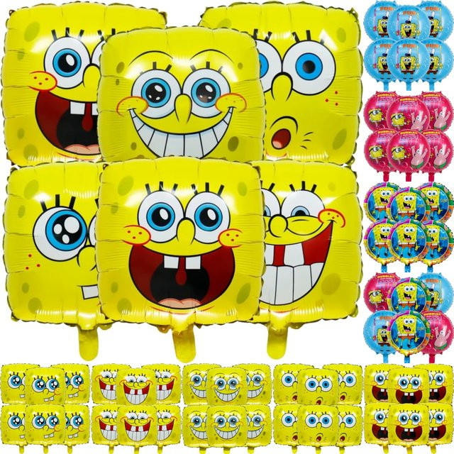 6-teiliges Spongebob Schwammkopf und Patrick Star Ballon-Set von Potdemiel aus Aluminiumfolie für Kindergeburtstage und Party-Dekorationen - Bild 1
