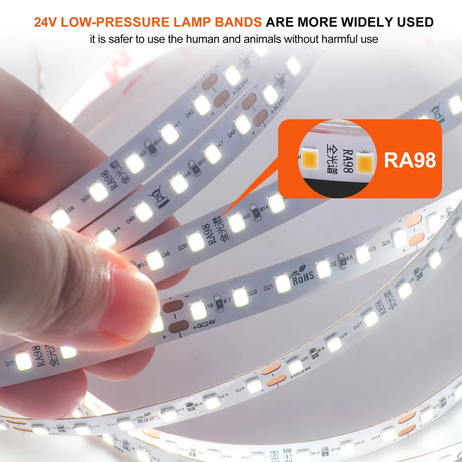 XUNATA LED-Streifenlicht 24V mit SMD 2835 LEDs, Selbstklebend, Weiß, verschiedene Farbtemperaturen und LED-Dichten wählbar - Bild 4
