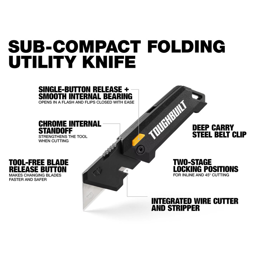 Toughbuilt Kleines Klappmesser TB-H4-12-C aus Edelstahl in Schwarz - Bild 3