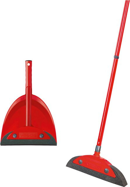 Vileda Superfeger Classic Besen System und Kehrset Box in Rot mit Teleskopstiel und Schaber - Bild 1