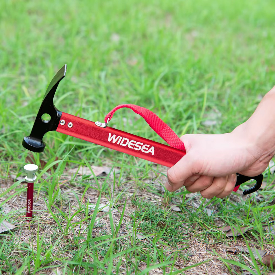Widesea Camping-Nagelhammer aus Aluminiumlegierung in Rot für Outdoor und Zeltaufbau - Bild 2