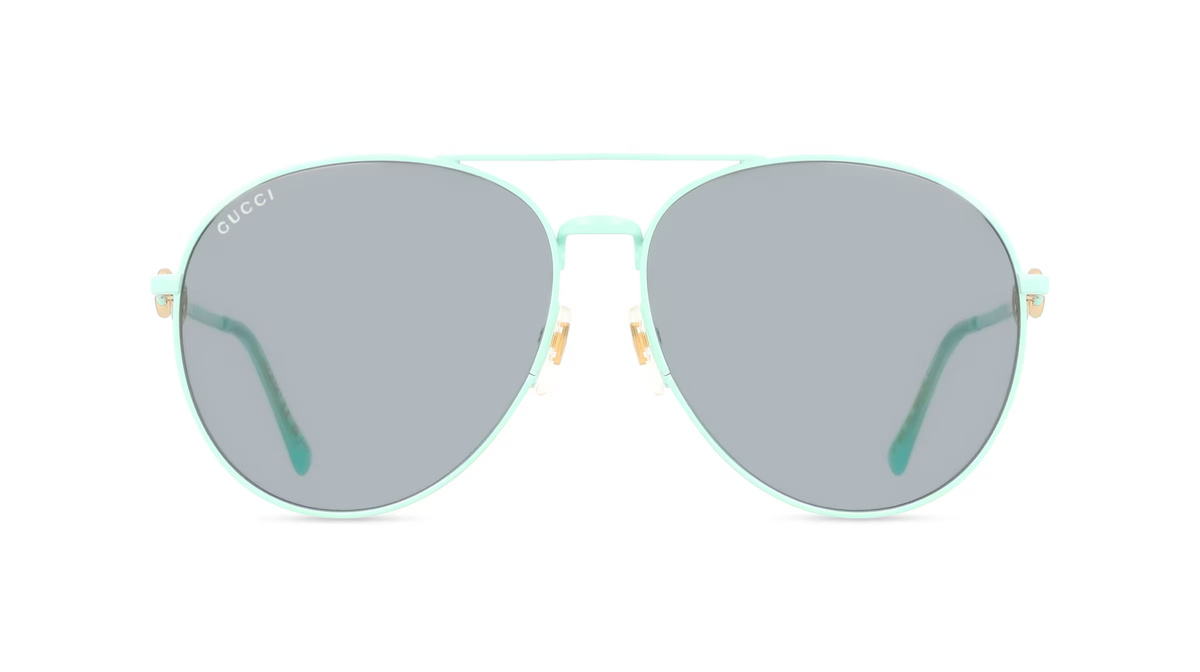 Gucci GG1698S Sonnenbrille Pilot, Vollrand, Metall, Unisex, grün, grau - Bild 1