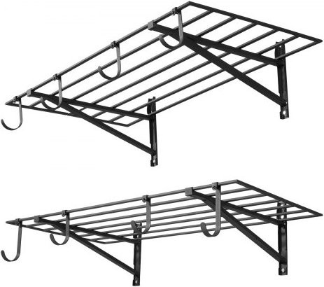 VEVOR 2er-Set Wandregal für die Garage aus Kohlenstoffstahl mit Haken, Schwarz, B/H/T: 121,9 x 61,0 x 30,5 cm - Bild 1
