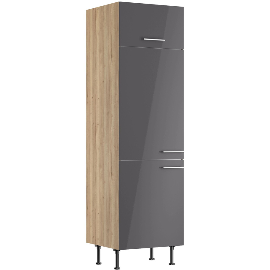 Optifit Küchen-Hochschrank Jonte984 für Kühlschrank in Anthrazit und Wildeiche, B/T/H: 60 x 58,4 x 211,8 cm - Bild 2