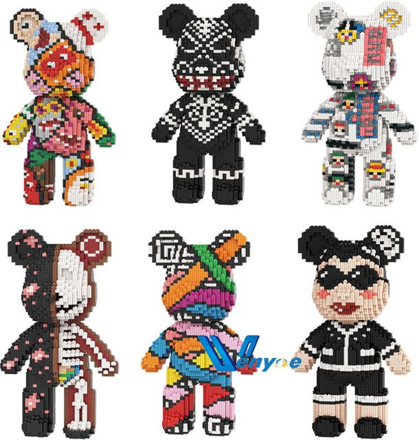 Keeppley Bunter Bär Mini-Baustein Halb-Anatomie, Baustein-Set, Bunt / Mehrfarbig - Bild 1