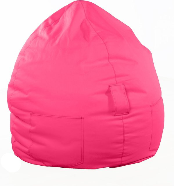 Sitzsack Billy von Kinzler in Pink aus Baumwolle und Jeansstoff, Durchmesser: 65 cm, Höhe: 75 cm - Bild 1