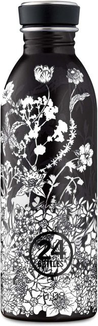 24Bottles Urban Bottle Floral Schwarz 500ml - Bild 1