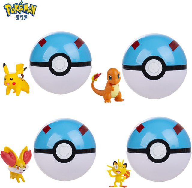 TAKARA TOMY Pokémon Pokeball-Set, Actionfiguren, Pikachu, Flareon, Charmander, Snorlax - Bild 1