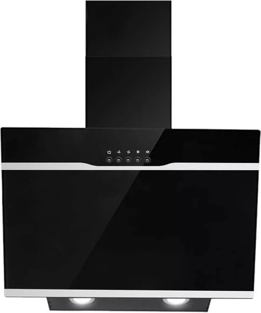 TopStrong Wandmontierte Dunstabzugshaube aus Edelstahl in Schwarz und Silber, Breite: 60 cm, Modell YYWH4060 - Bild 1