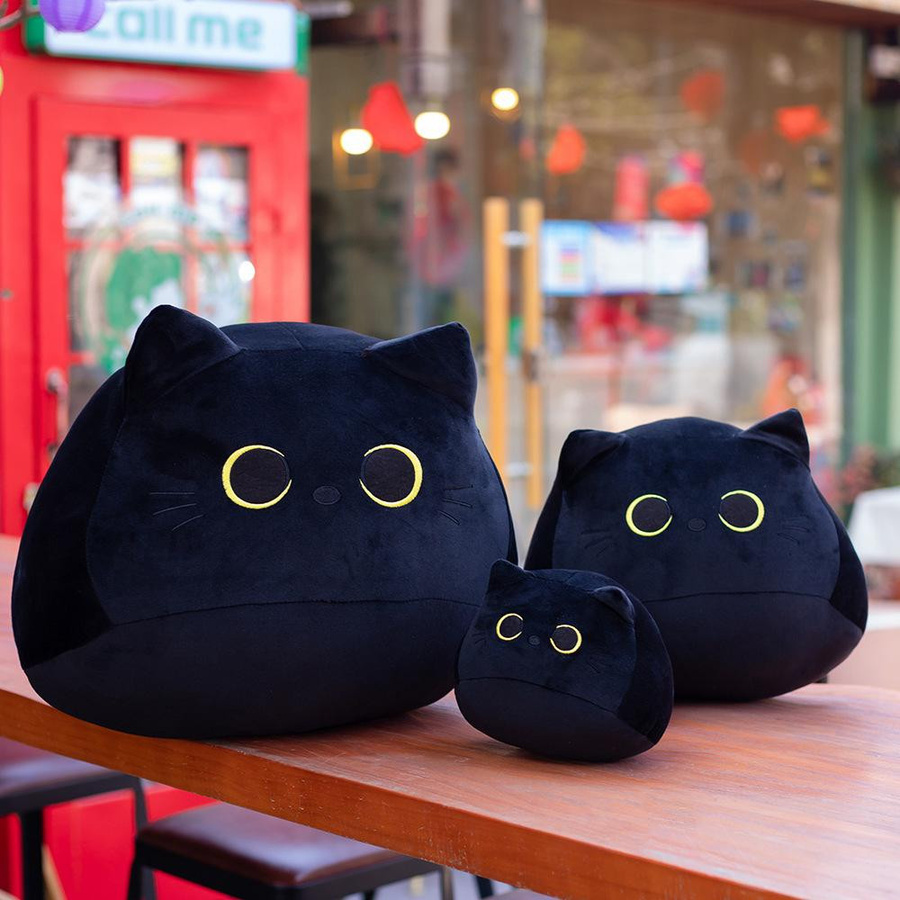 DDblack Katze Plüschpuppe Stofftier gelb/licht grau - Bild 5