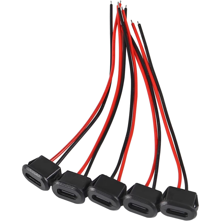 AOKIN 20 Stück USB-C Buchsenstecker mit 2-poligem Anschluss in Schwarz - Bild 5