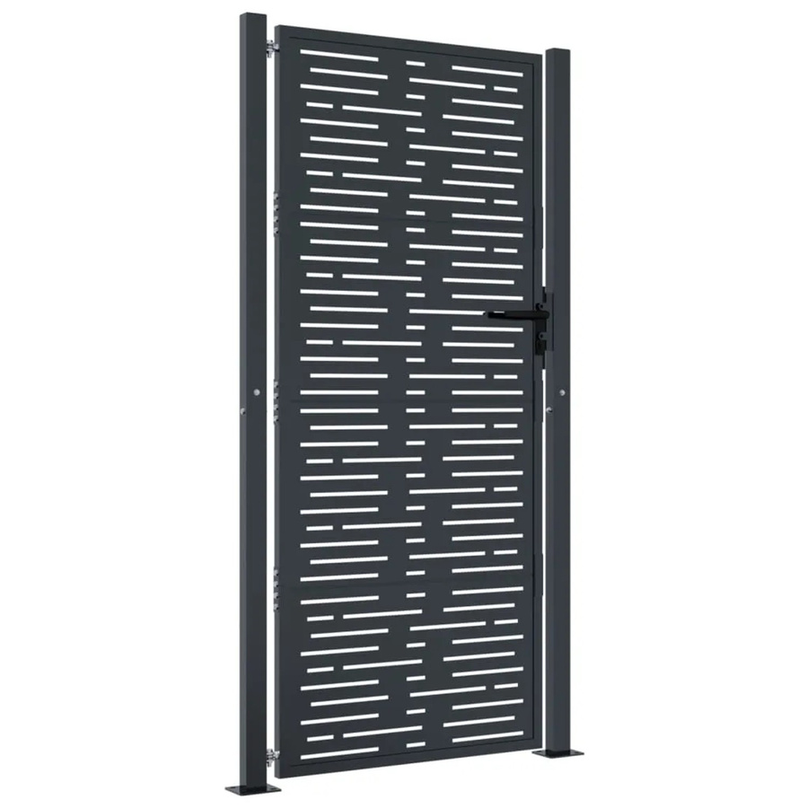 vidaXL Gartentor aus verzinktem Stahl in Anthrazit, quadratisches Design, B: 110 cm, H: 205 cm - Bild 2